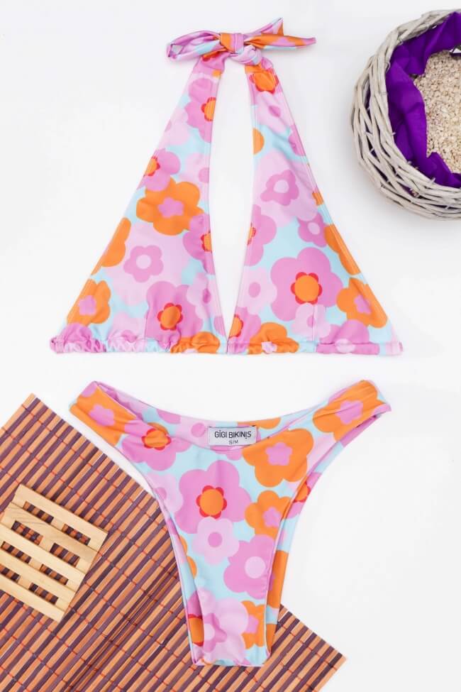 Floral Μπικίνι με Παρεό