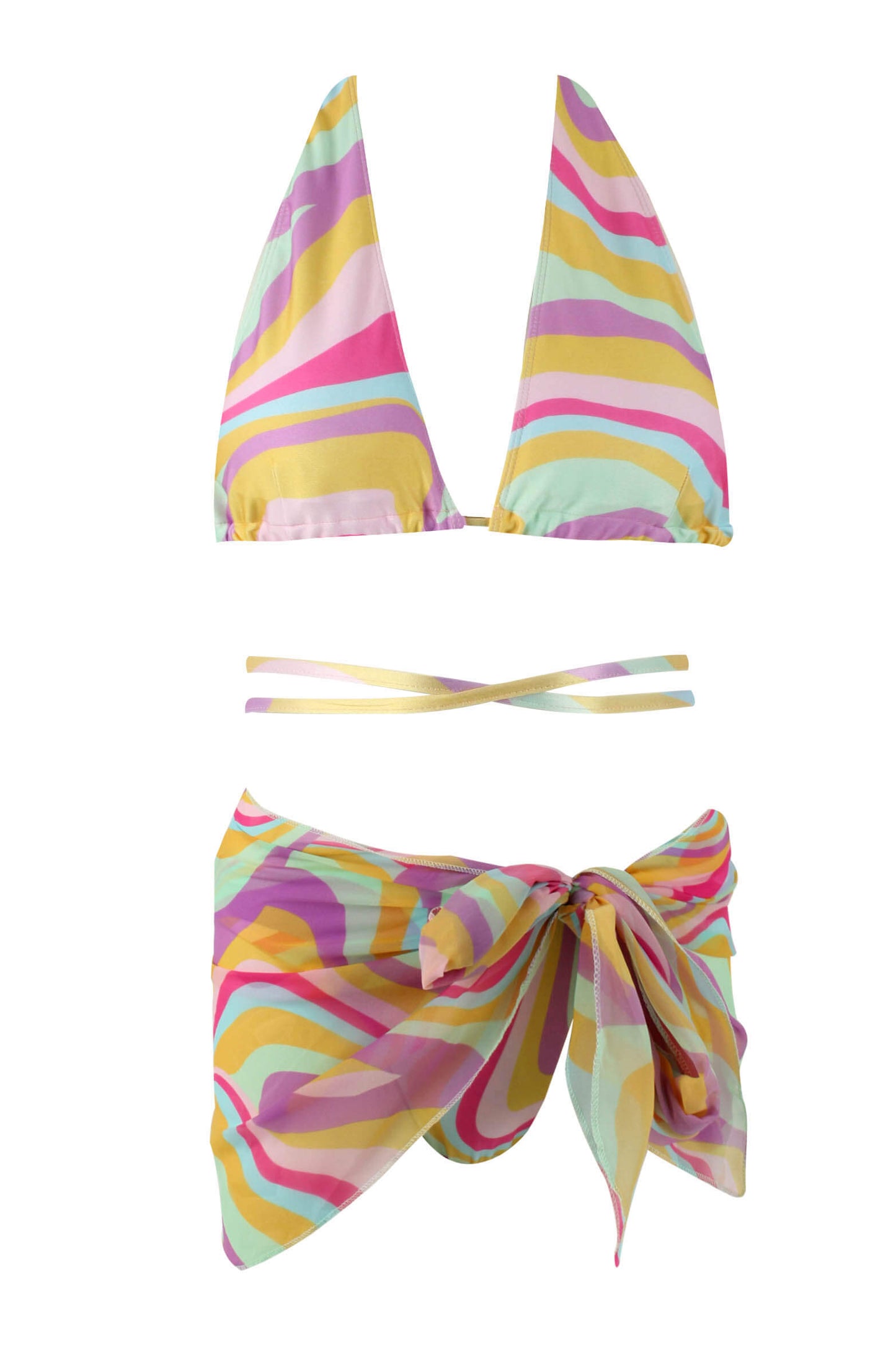 Funky Print Μπικίνι με Παρεό