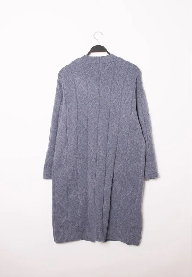 Ζακέτα Μακριά με Τσέπες και Κουμπιά - Γκρι