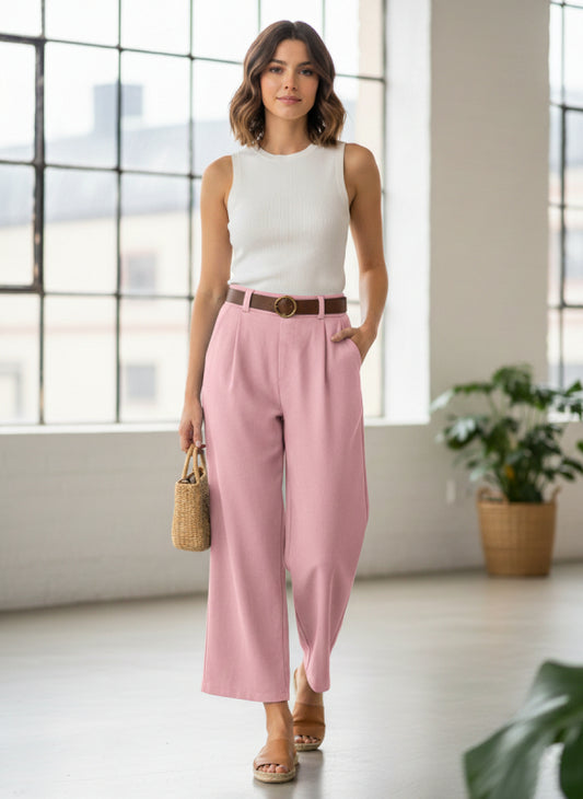 Σουέτ Παντελόνι με Πιέτες και Ζώνη