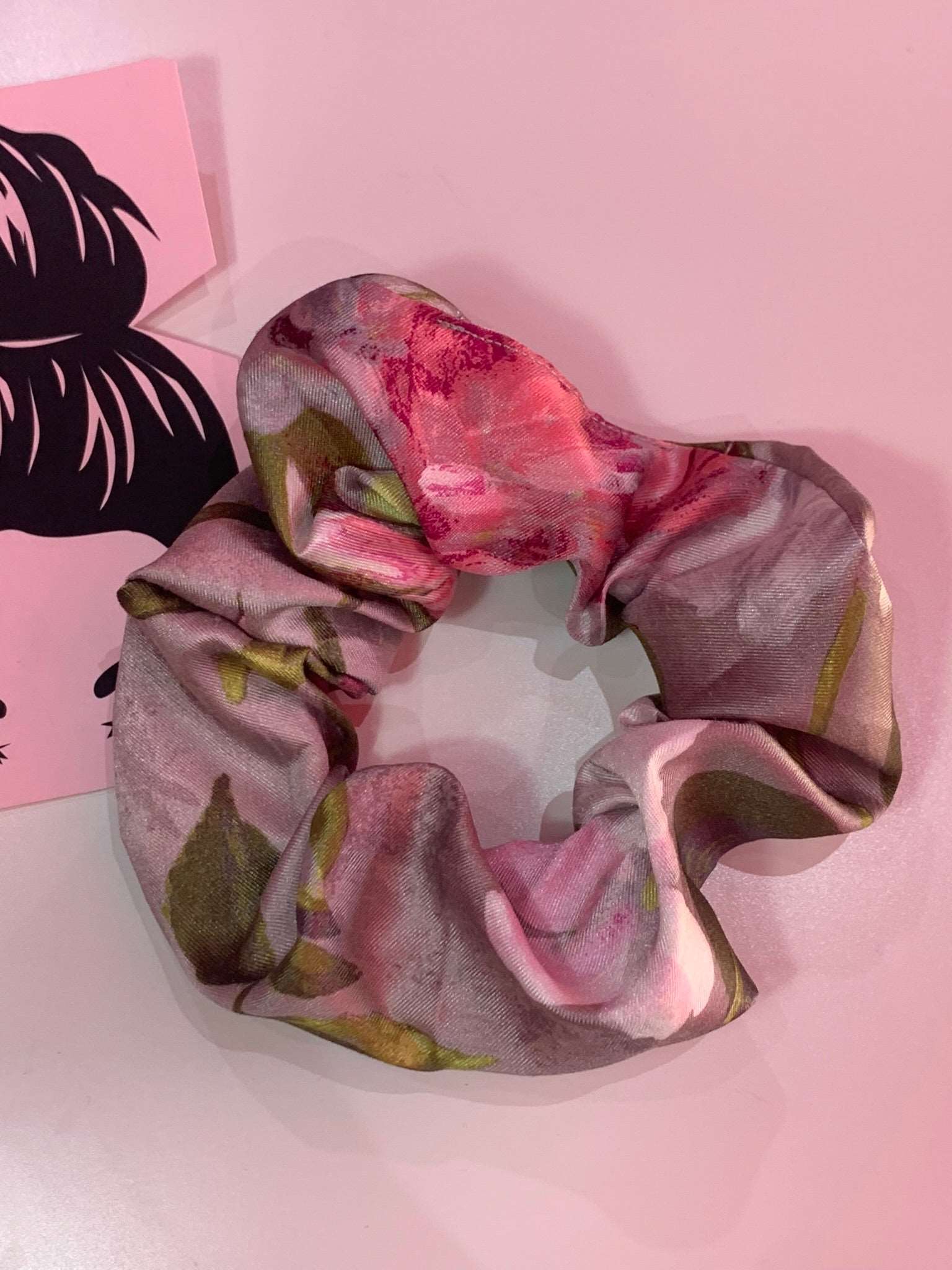 Χειροποίητο Scrunchie floral ταφτάς -SCR011