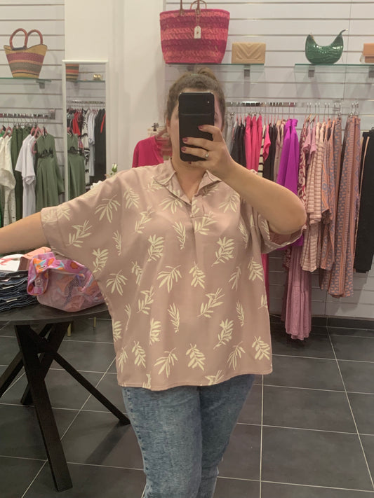 Μπλούζα Oversized με Πιέτα