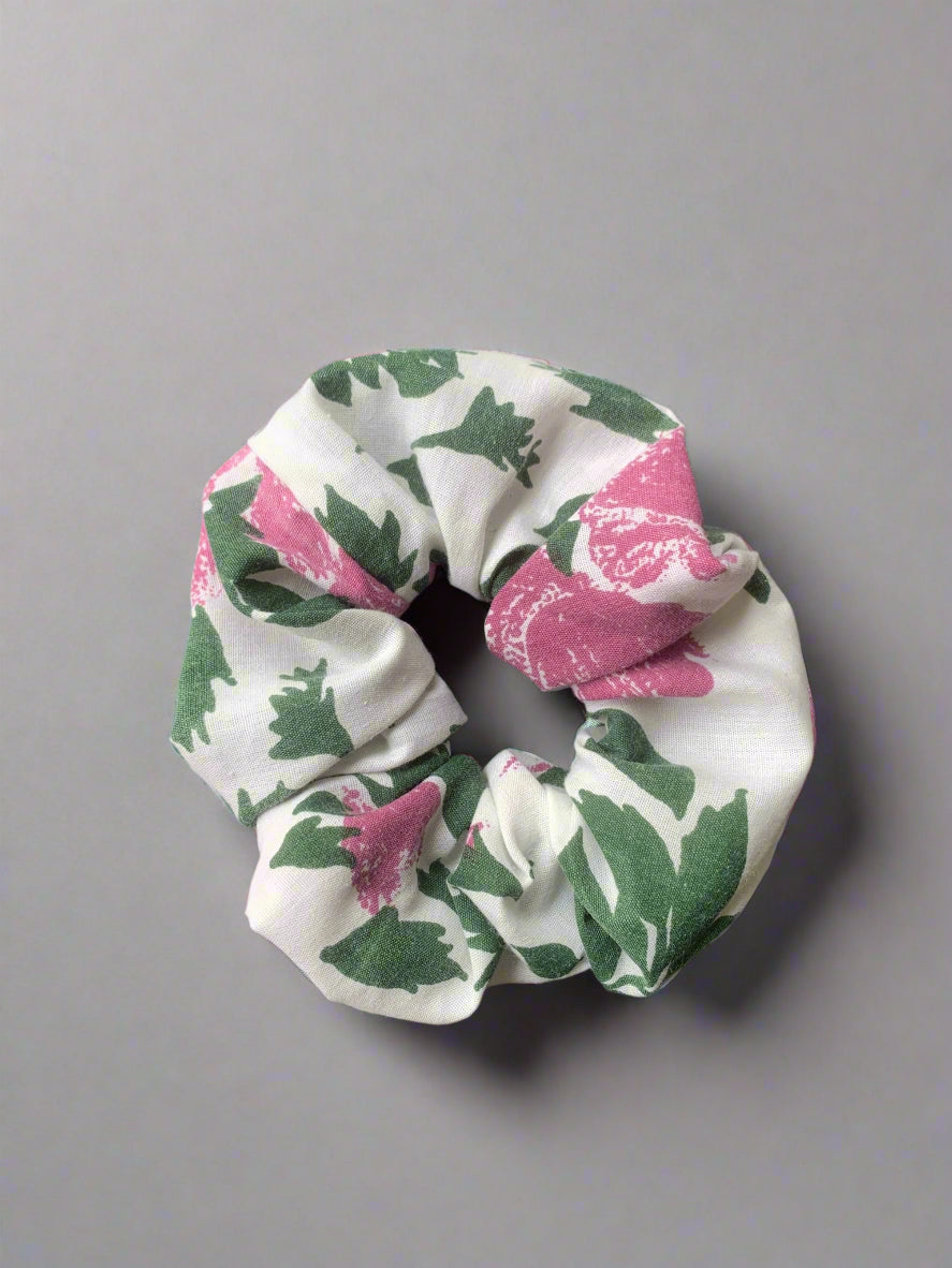 Χειροποίητο Scrunchie με Μωβ Λουλούδια