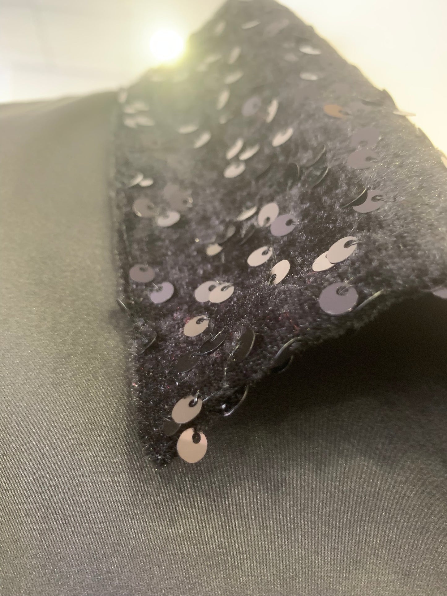 Πουκάμισο Σατέν με Λεπτομέρειες από Παγιέτα και Βελούδο - Μαύρο