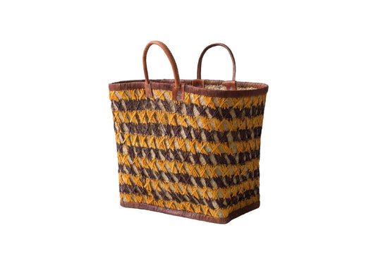 Τσάντα Μαδαγασκάρης με Κίτρινο & Καφέ Pattern – Tribal Αισθητική