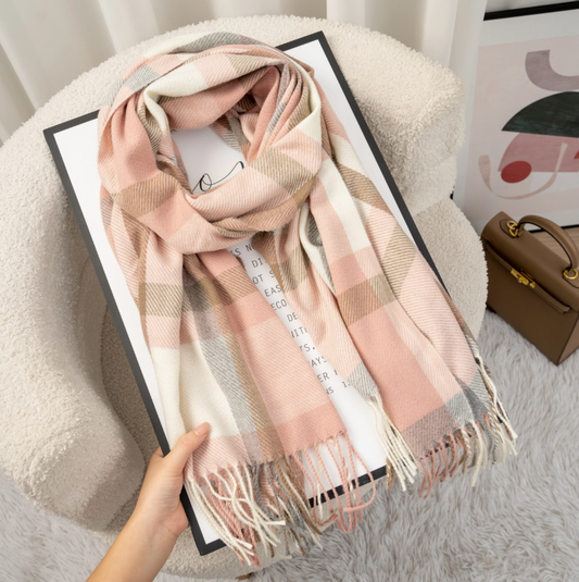 Ροζ Καρό Κασκόλ