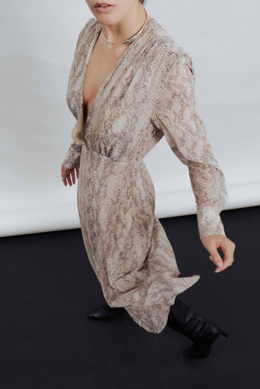 Φόρεμα Κρουαζέ από Μουσελίνα - Φίδι