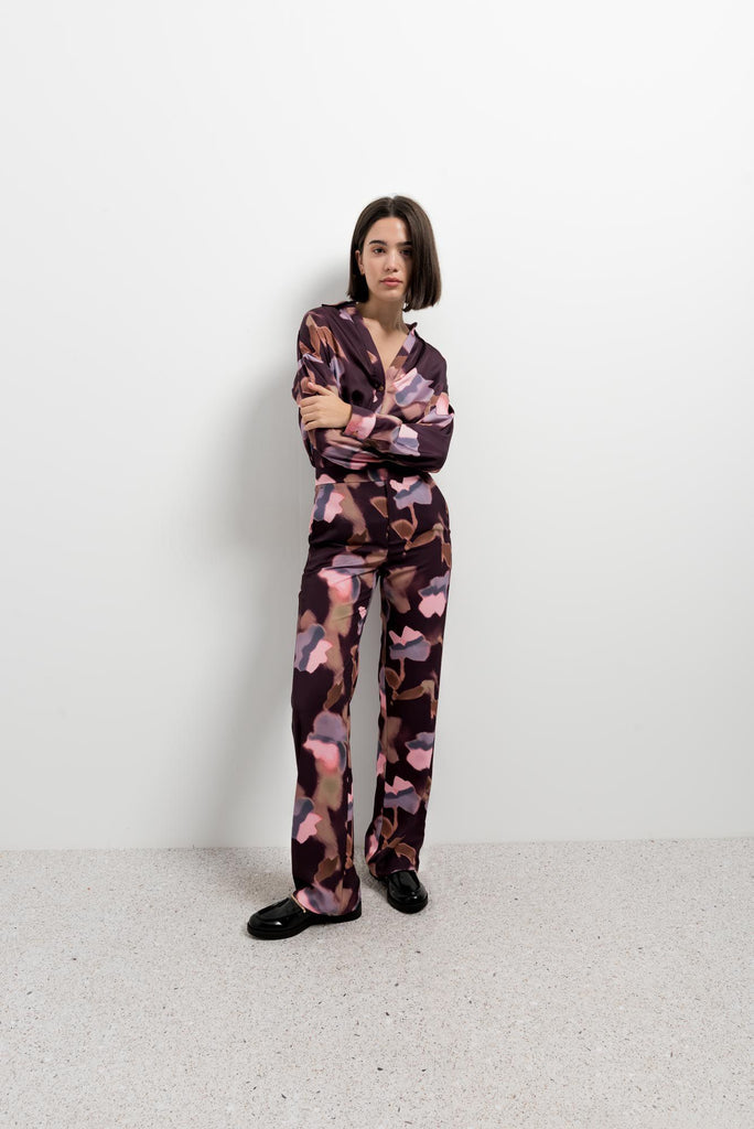 Παντελόνι Κρεπ Σατέν Μωβ-Ροζ