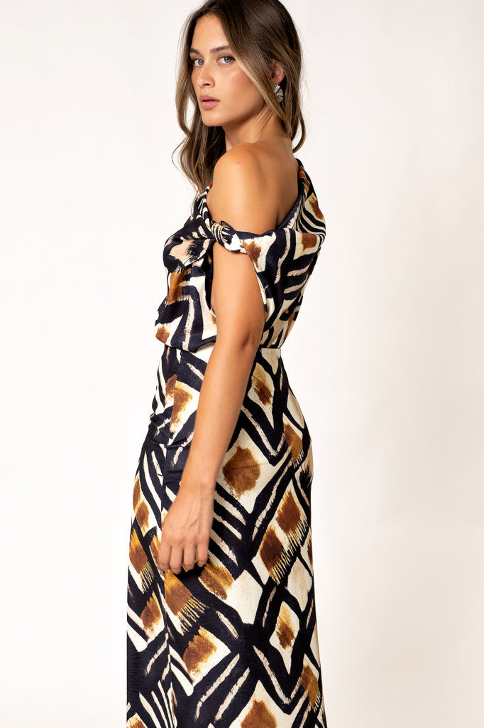 Ασύμμετρη Μπλούζα σε Ethnic Σχέδιο