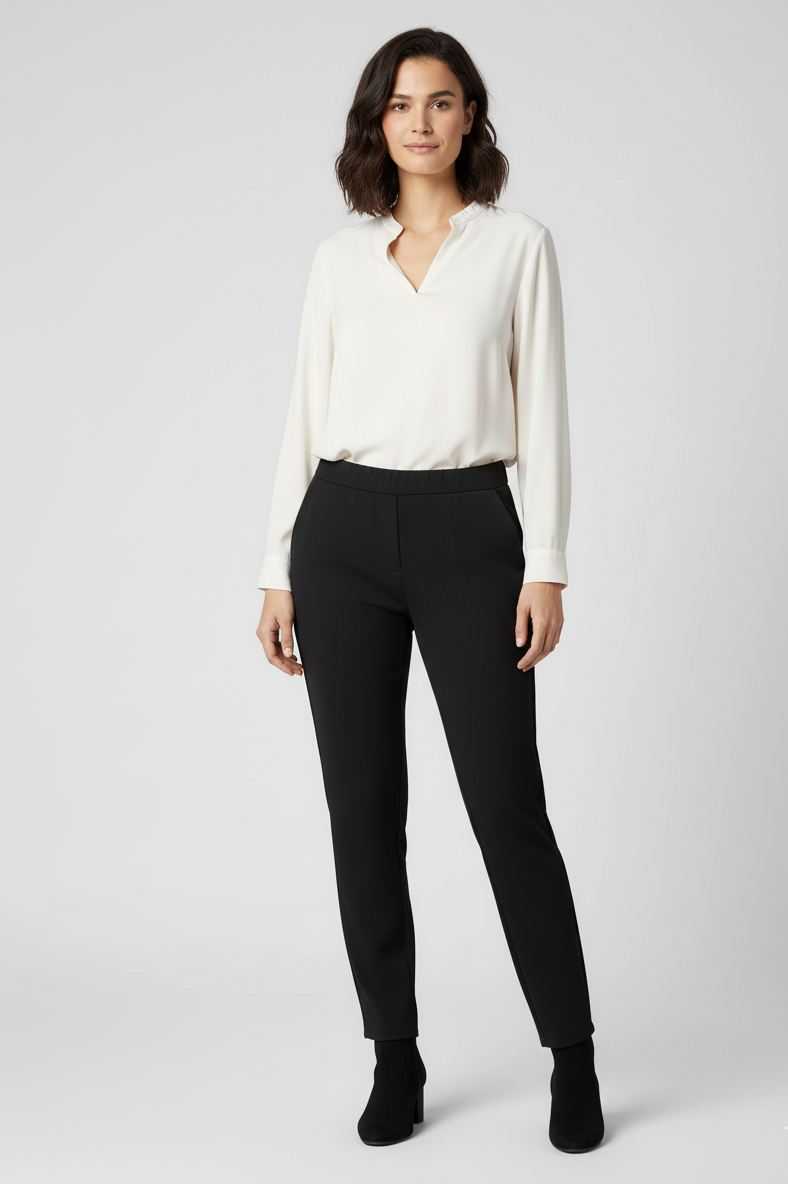 Μαύρο Κρεπ Ελαστικό Παντελόνι